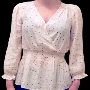 Sheer blouse with elastic waist